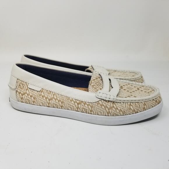 Cole Haan Shoes Womens 11 B Penny Loafers Slip On Tan Weave Coastal Beach - Picture 8 of 14